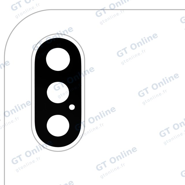 Lentille de caméra arrière avec adhésif pour Apple iPhone XS / XS Max (Real Sapphire, premium, toutes couleurs, lot de 10)