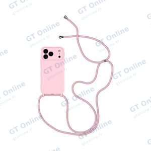 Coque Silicone avec Cordon Apple iPhone 17 Pro Max (#02) Rose