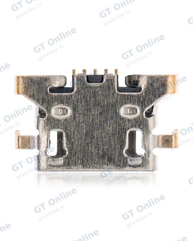 Connecteur de charge à souder — format Micro B, 5 broches, 4 points de fixation (C120)