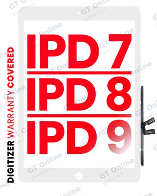 Vitre tactile pour Apple iPad 7 (2019) / iPad 8 (2020) / iPad 9 (2021) (compatible: XO7, blanc)