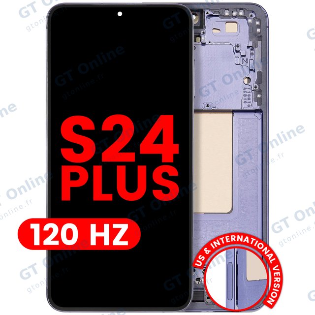 Écran OLED avec châssis pour Samsung Galaxy S24 Plus 5G (version US & internationale, compatible premium, 120 Hz, Cobalt Violet)