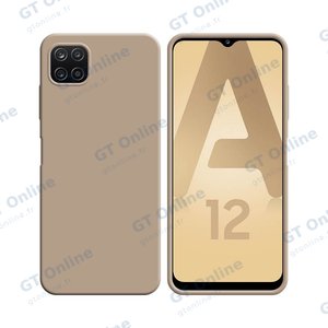 Coque Silicone Compatible pour Samsung Galaxy A12 A125/Galaxy M12 M127 (#18) Or Rose