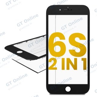 Vitre d’écran avec OCA pour Apple iPhone 6S (noir, premium, lot de 2)