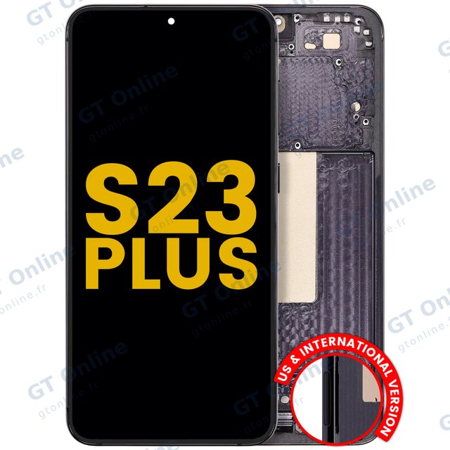 Écran OLED avec châssis pour Samsung Galaxy S23 Plus 5G (version US & internationale, reconditionné, noir fantôme)