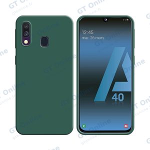 Coque Silicone Compatible pour Samsung Galaxy A40 A405 (#22) Vert Foncé