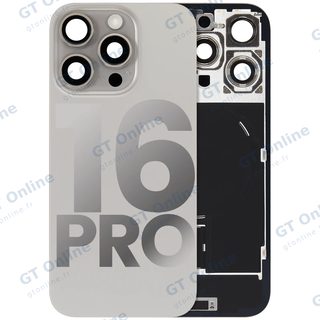 Vitre arrière pour Apple iPhone 16 Pro (origine d'occasion — grade B, titane naturel)