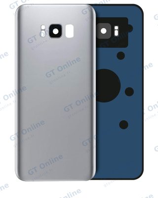 Vitre arrière pour Samsung Galaxy S8 (pack service origine, argent arctique)