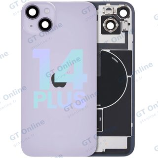Vitre arrière avec MagSafe, NFC et nappe flash pour Apple iPhone 14 Plus (pack service origine, violet)