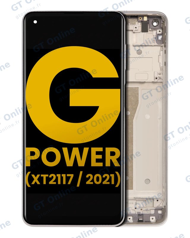 Écran LCD avec châssis pour Motorola Moto G Power (XT2117 / 2021) (reconditionné, Polar Silver)