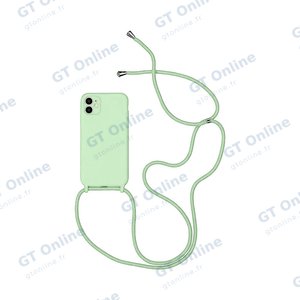 Coque Silicone avec Cordon Apple iPhone 12 (05) Vert