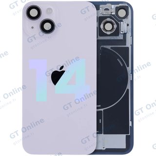 Vitre arrière avec MagSafe, NFC et nappe flash pour Apple iPhone 14 (pack service origine, violet)