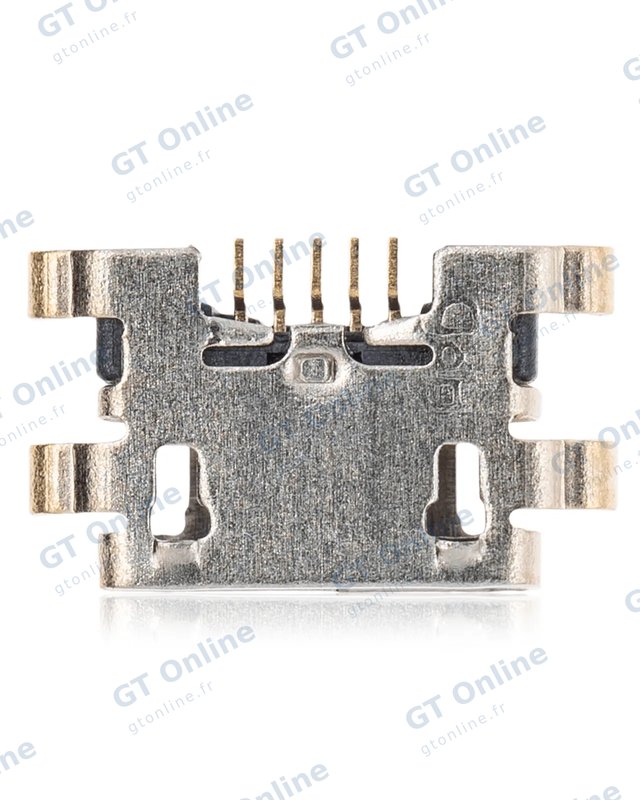 Connecteur de charge à souder — format Micro B, 5 broches, 4 points de fixation (C072)