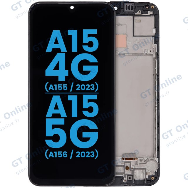 Écran LCD avec châssis pour Samsung Galaxy A15 4G (A155 / 2023) / A15 5G (A156 / 2023) (6.43") (compatible: incell, toutes couleurs)