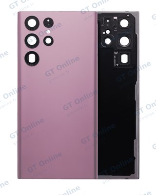 Vitre arrière pour Samsung Galaxy S22 Ultra 5G (sans logo, compatible premium, Burgundy)