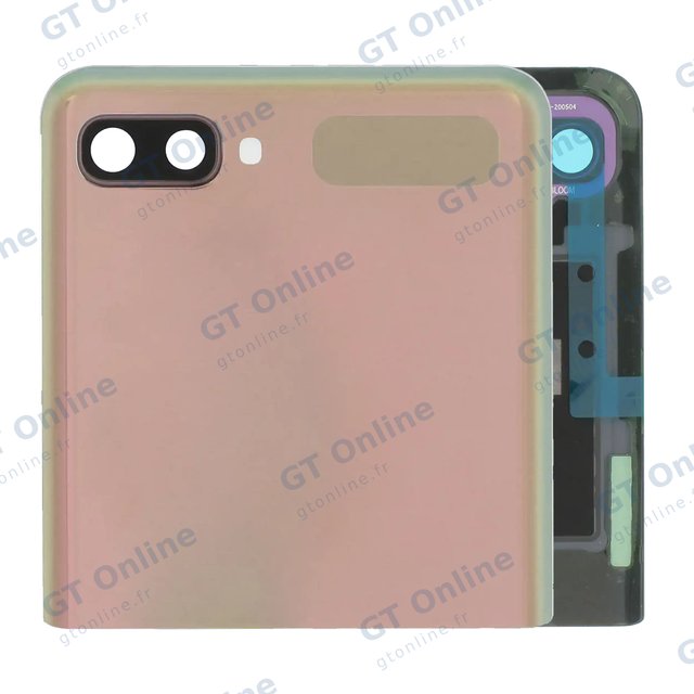 Écran OLED extérieur avec châssis pour Samsung Galaxy Z Flip 4G (F700) / Z Flip 5G (F707) (pack service origine, Mystic Bronze)