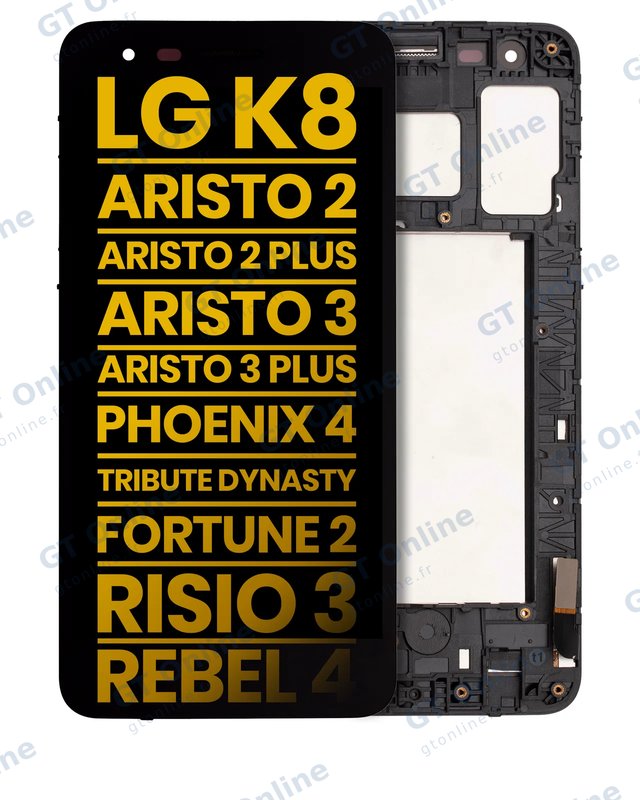 Écran pour LG K8 (X210 / 2018) / Aristo 2 / Aristo 2 Plus / Aristo 3 / Aristo 3 Plus / Phoenix 4 / Tribute Dynasty / Empire / Fortune 2 / Risio 3 / Rebel 4 (reconditionné, noir)