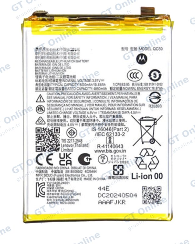 Batterie pour Motorola Moto Edge 50 Fusion 5G (XT2429 / 2024) / Edge (XT2405 / 2024) (QC50) (origine)