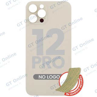 Vitre arrière pour Apple iPhone 12 Pro (No Logo / Large Camera Hole, or)