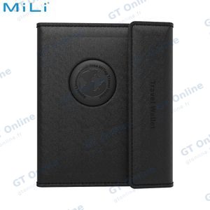 Traceur GPS MILI MiBook Travel Wallet Étui Passeport avec MiTag Intégrée iOS Noir