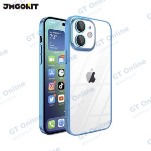 Coque de Protection Crystal Glass JMGOKIT pour Apple iPhone 12 Bleu
