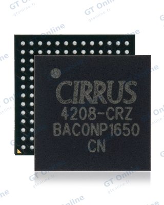 Circuit intégré de commande audio pour Apple MacBook Pro 13" / 15" A1502 / A1398 (2013-2015) (Cirrus CS4208-CRZR: 353S4080 / U6201: BGA-129 Pin)