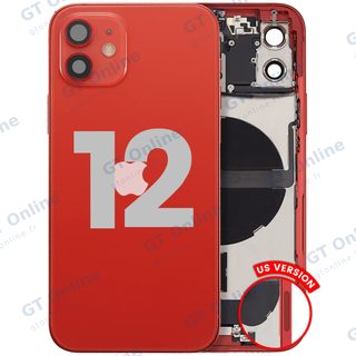 Châssis avec nappe de charge et petits composants pour Apple iPhone 12 (version US, origine d'occasion — grade A, rouge)