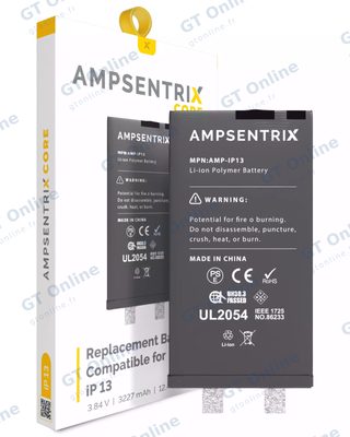 Cellule de batterie nue à souder pour Apple iPhone 13 (soudure par points requise, AmpSentrix Core) — réf. 107082074631