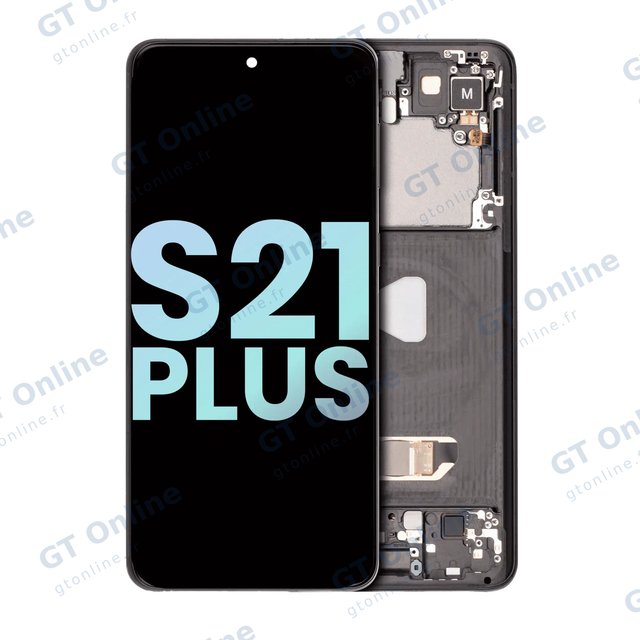 Écran OLED avec châssis pour Samsung Galaxy S21 Plus 5G (pack service origine, noir fantôme)