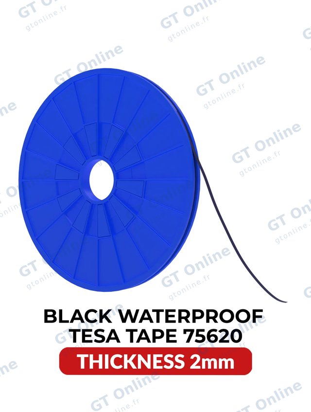 Ruban adhésif double face acrylique étanche noir tesa 75620 — 2 mm × 25 m