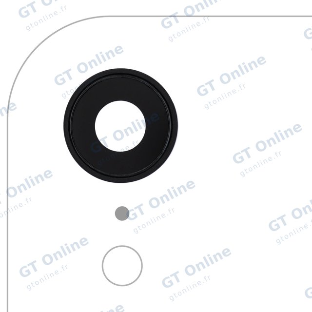 Lentille de caméra arrière avec support et anneau pour Apple iPhone XR (Real Sapphire, premium, noir, lot de 10)