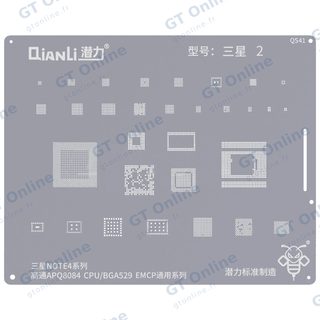 Pochoir de rebillage Qianli Bumblebee QS41 universel pour Samsung Galaxy Note 4 (Qualcomm APQ8084 — CPU/BGA529/eMCP)