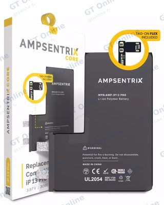 Cellule de batterie nue à souder pour Apple iPhone 13 Pro (soudure par points requise, AmpSentrix Core) — réf. 107082071220