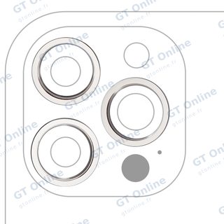 Anneau de contour de caméra arrière pour Apple iPhone 12 Pro Max (argent, lot de 3, lot de 10)