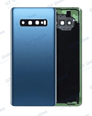 Vitre arrière pour Samsung Galaxy S10 Plus (sans logo, compatible premium, Prism Blue)