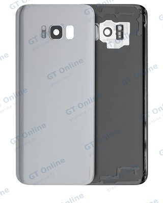 Vitre arrière pour Samsung Galaxy S8 Plus (sans logo, compatible premium, Arctic Silver)