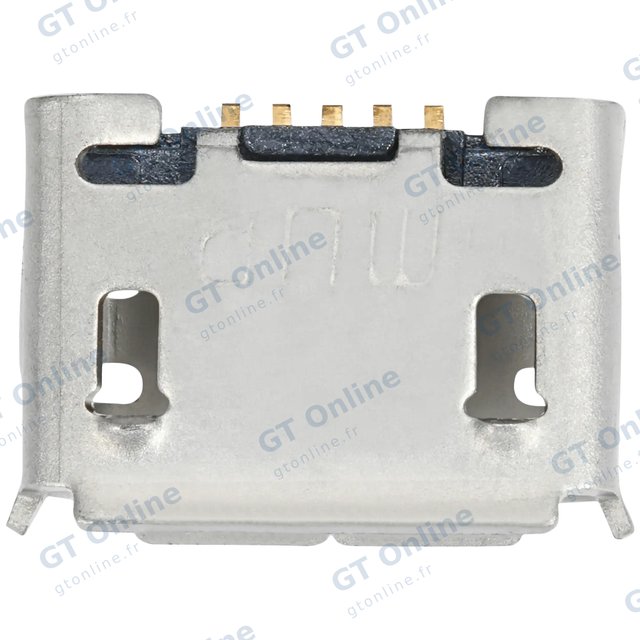 Connecteur de charge à souder — format Micro B, 5 broches, 2 points de fixation (C017)