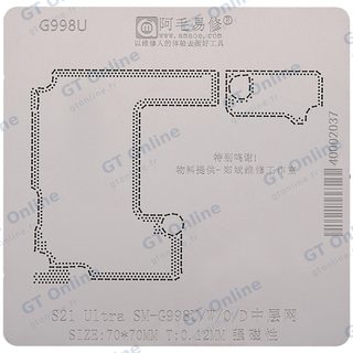 Pochoir de rebillage BGA de couche intermédiaire pour Samsung Galaxy S21 Ultra (SM-G998)