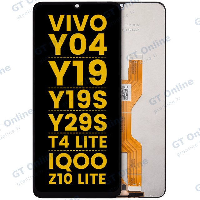 Écran LCD sans châssis pour Vivo Y04 / Y29s / Y19 / Y19s / T4 Lite / iQOO Z10 Lite (reconditionné, toutes couleurs)