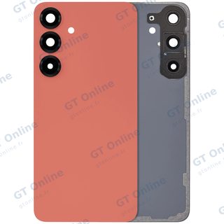 Vitre arrière pour Samsung Galaxy S25 Plus 5G (sans logo, compatible premium, Coral Red)