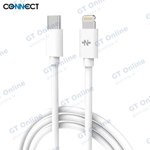 Câble Data USB-C vers Lightning CONNECT MC-CLB6 20W (2m) Blanc