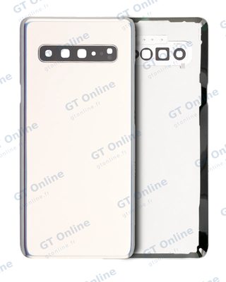 Vitre arrière pour Samsung Galaxy S10 (pack service origine, argent Crown)