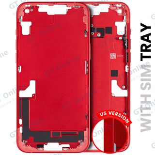 Châssis pour Apple iPhone 14 Plus (version EU, origine d'occasion — grade A, rouge) — Châssis central avec petites pièces