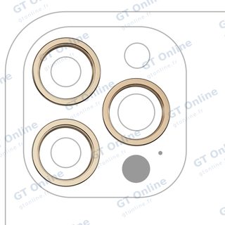 Anneau de contour de caméra arrière pour Apple iPhone 12 Pro Max (or, lot de 3)