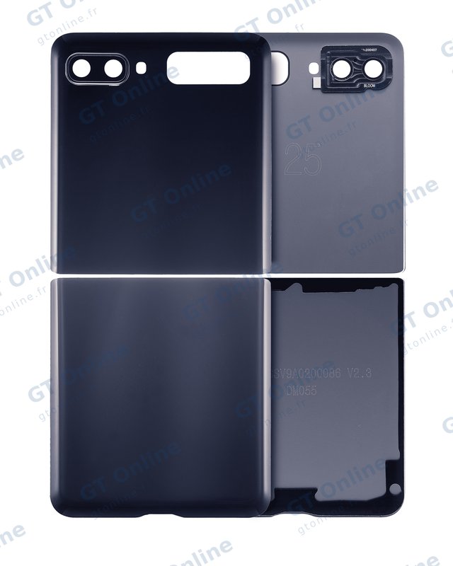 Vitre arrière pour Samsung Galaxy Z Flip 4G (F700) / Z Flip 5G (F707) (compatible premium, Mirror Black)