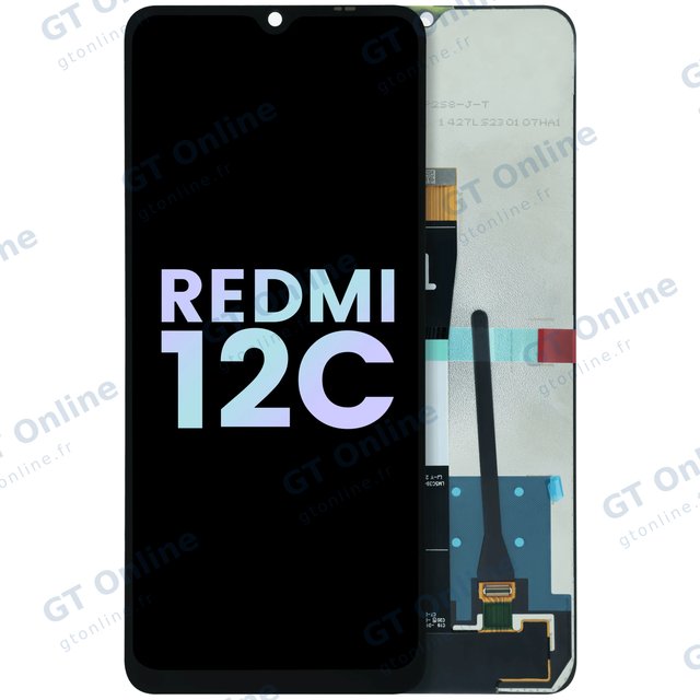Écran LCD sans châssis pour Xiaomi Redmi 12C (pack service origine, toutes couleurs)
