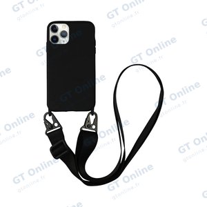 Coque Silicone avec Bandoulière Apple iPhone 11 Pro (#1) Noir