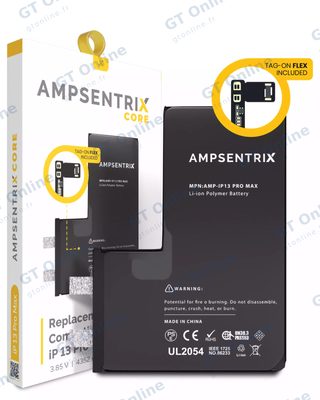 Cellule de batterie nue à souder pour Apple iPhone 13 Pro Max (soudure par points requise, AmpSentrix Core) — réf. 107082071221