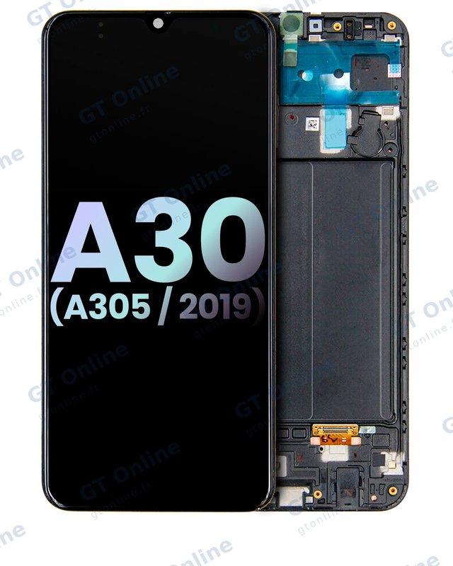 Écran OLED avec châssis pour Samsung Galaxy A30 (A305 / 2019) (pack service origine, toutes couleurs)