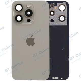Vitre arrière avec MagSafe, NFC et nappe flash pour Apple IPhone 15 Pro (origine, titane naturel)
