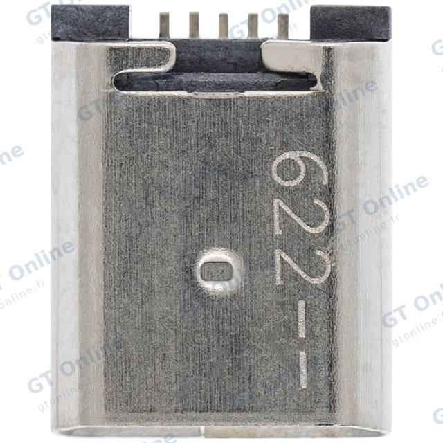 Connecteur de charge à souder — format Micro B, 5 broches, 4 points de fixation (C196)